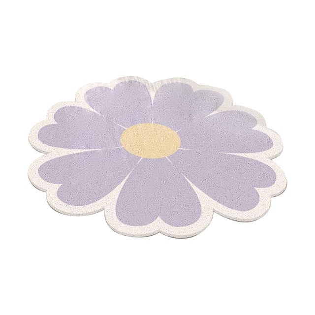 CHENMEI Mat Round Shower Mat Flower Mat for Inside Shower PVC Loofah Bathroom Floor Mat Non Slip Bathmat Mould Shower Mat with Drain Quick Drying