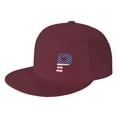 thumbnail image 1 of DouZhe Flat Brim Cap Snapback Hat, Alphabet P America Usa Flag Prints Adjustable Red Adult Baseball Cap, 1 of 6