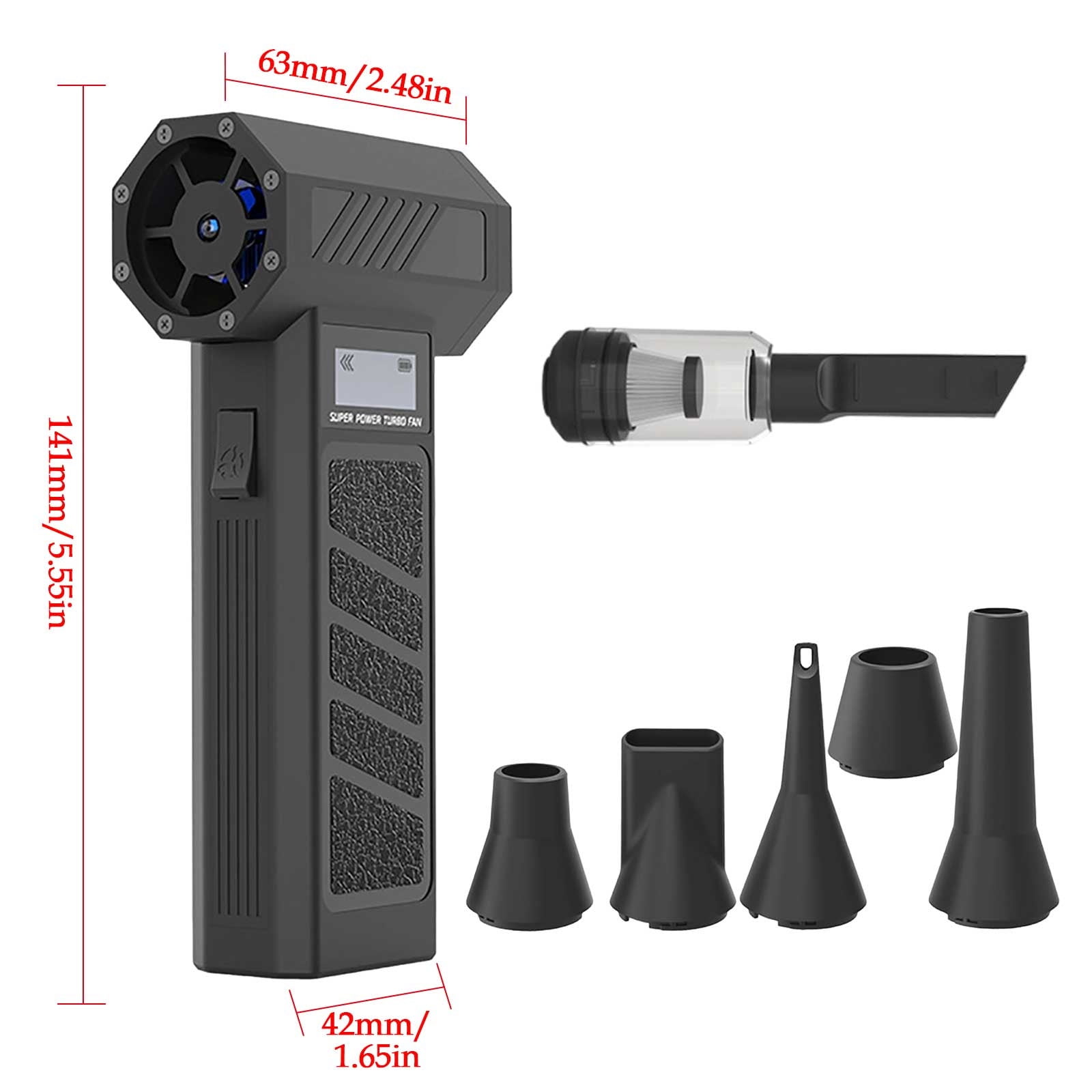 Electric Air Duster 130000RPM Cordless Dust Blower With LED Display 4 Speed Adjustable High Pressure Air Cleaner, Multi Nozzle Air Blower for Keyboard PC Car Interior Electronics Cleaning