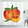 thumbnail image 1 of Ambesonne Peach Shower Curtain, Juicy Fruit Slice Delicious, 69"Wx84"L, Marigold Green and White, 1 of 3