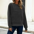 thumbnail image 5 of ZHYou Womens Soft Front Pocket Sweatshirts,Casual Pullover Baggy Fit Comfortable Warm Tops,Dark Gray,Size M, 5 of 9