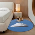 thumbnail image 3 of Blue Sky Round Rug 6ft Washable Circle Kitchen Rugs Non Slip Abstract Sky White Minimalist Large Area Rug Indoor Floor Carpet for Bedroom Living Room Home Office Dining Room Nursery, 3 of 9