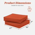 thumbnail image 4 of Pakunoda Outdoor Chair Cushions 17 X 16 X 3 Inch, 2-Piece Patio Seat Pad Cushions, Waterproof Outdoor Seat Cushions Square Corner with Handle and Ties, Orange, 4 of 7