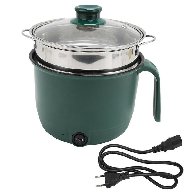 Electric Cooking Pot 1.5L 600W Stainless Steel Anti Scald Handle Clear Lid Electric Cooker for Home Dormitory Party EU Plug 220V