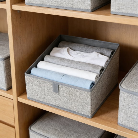 YIMWNYI Large Trapezoid Organizer Bins, Foldable Storage Box for Clothes, Towels, Toys, Sturdy and Versatile Shelving Solution, Ideal for Home and Office Organization, Durable Nylon Bins