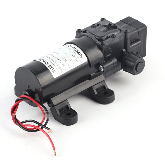 Bomba de agua de diafragma, DC 24V 80W 5.5L/MIN Bomba autocebante Bomba de alta capacidad NikouMX herramienta