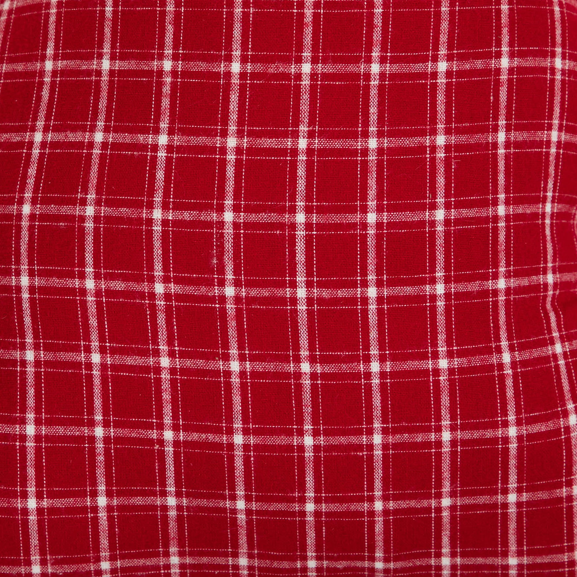 Plaid Tree Christmas Throw Pillows - 17" x 14.5" - Red and White - Set of 2