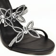 thumbnail image 5 of Wild Diva Embellished Rhinestone Butterfly Spiral Coil Wrap Around Stiletto Heels (Black, 8), 5 of 7