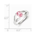 thumbnail image 2 of White Sterling Silver Ring Band Fashion Cubic Zirconia CZ Pink, 2 of 2