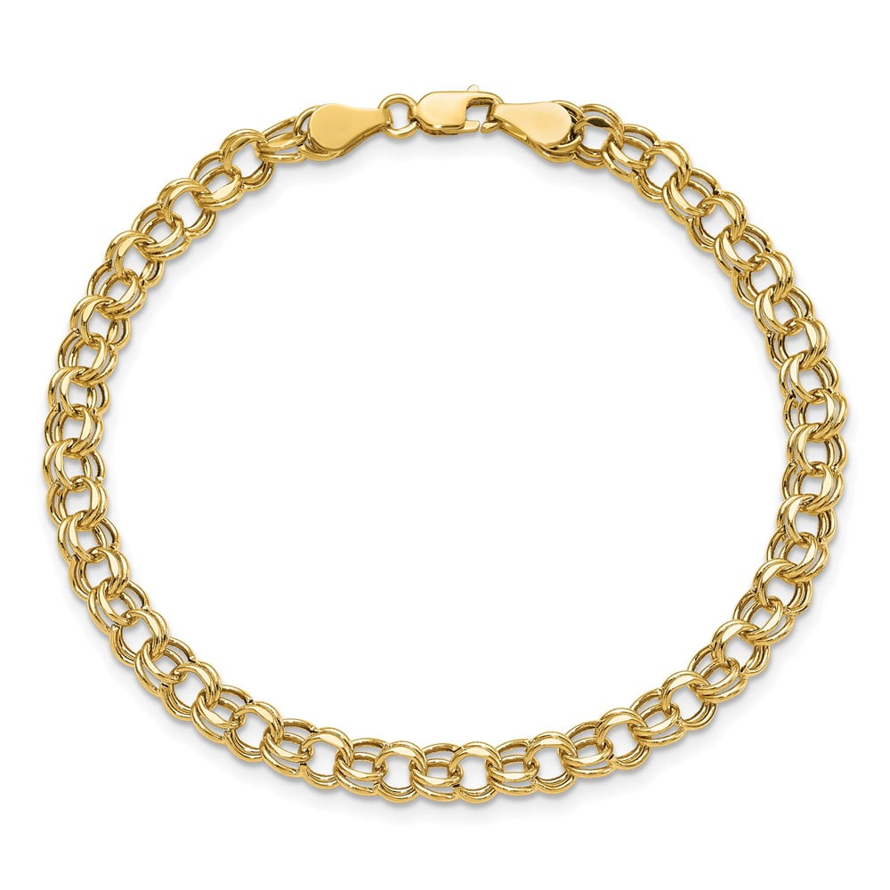 Primal Gold 10 Karat Yellow Gold Lite 5mm Double Link Charm Bracelet