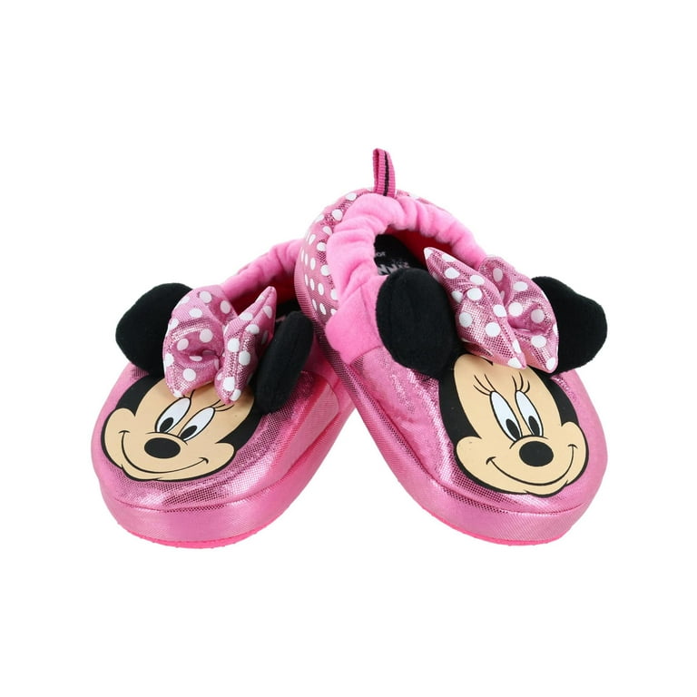 Josmo Girl s Disney Minnie Mouse 3D Ears and Bow Slippers