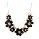 thumbnail image 1 of Nueva moda mujer cadena diamante flor multicapa metal joyería resina collar (negro), 1 of 3