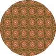 thumbnail image 1 of Ahgly Company Machine Washable Indoor Round Transitional Red Brown Area Rugs, 3' Round, 1 of 7