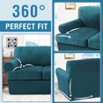 thumbnail image 5 of H.VERSAILTEX 2-Piece Velvet T Cushion Armchair Slipcover, Stretch 1 Cushion Sofa Cover with Separate T Cushion Cover, Non-Slip Furniture Protector, Deep Teal, 5 of 7