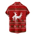 thumbnail image 4 of IROINNID Christmas Button Up Shirt for Men Funny Print Hawaiian Shirt Xmas Holiday Vacation Gift Button Tops,Burgundy, 4 of 5
