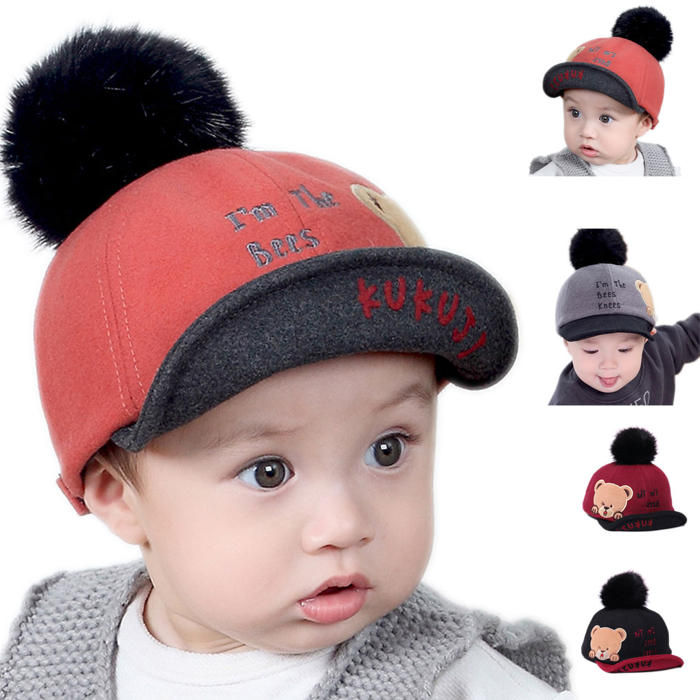 baby hats with ball on top