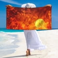 thumbnail image 5 of Uemuo Tennis Ball In Fire Print Beach Towel for Women, Silver Fox Velvet Beach Towel, Quick-Dry Beach Towel,Pool Bath Beach Beach Towel Adult Blanket 27.5x55in, 5 of 6