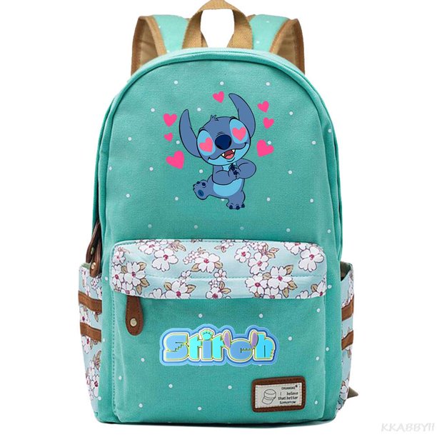 Disney-mochila de Stitch para niños y niñas, Mochilas escolares Unisex para adolescentes, Mochilas para ordenador portátil, bolsas casuales de viaje