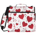 thumbnail image 2 of Zipper Binder with Shoulder Strap 2 inch 3 Ring Waterproof File Folder Organizer Bag 500 Sheet Red Hearts with Musical Notes, 2 of 8
