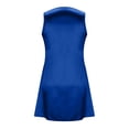 thumbnail image 6 of Women Square Neck Silk Satin Sleeveless Dress With Pockets Blue M, 6 of 6