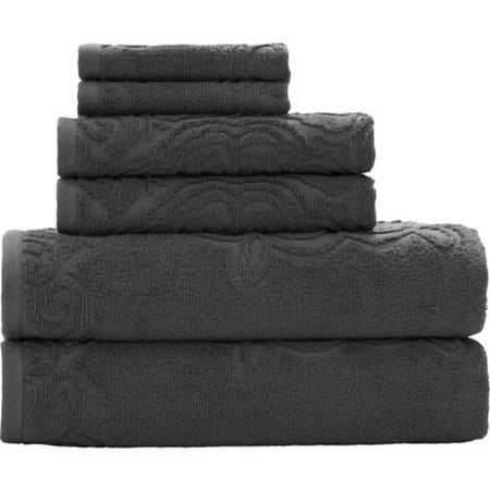 Mainstays Ms Towel Set6 Grey Pewter Texture