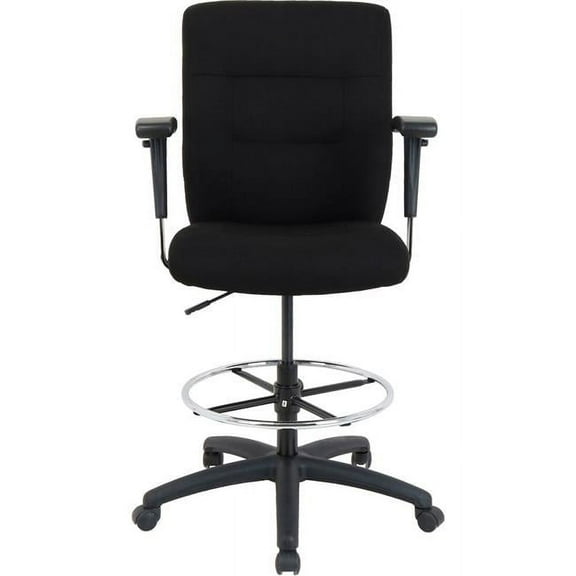 Interion Drafting Stool with Fabric - Black