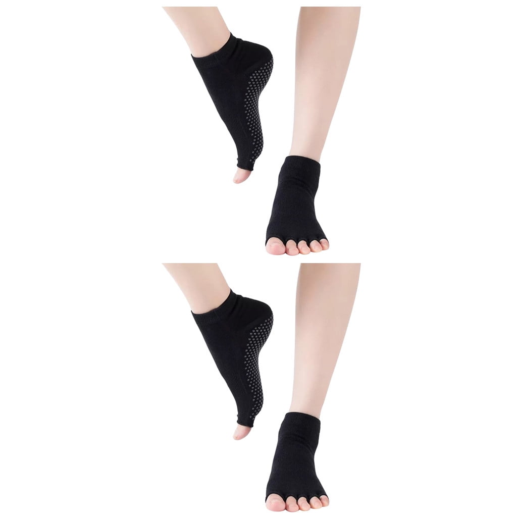 Yoga Socks for Women and Non Slip Toeless Half Toe Socks for Ballet