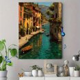 thumbnail image 4 of Portofino Italy Canvas Print, Scenic Coastal Village Painting, Italian Tropical Beach Style Wall Decor, 4 of 8