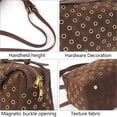 thumbnail image 4 of Sunyuer Vintage Brown Metallic Studded Handbag - Hollow Pillow Bag for Women, Shoulder Bag, 4 of 5