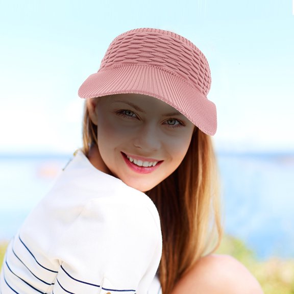DEEPCRAFF Woman Summer Hat 1Pcs Pink Polyester Wide Brim UV Protection for Outdoor Sports