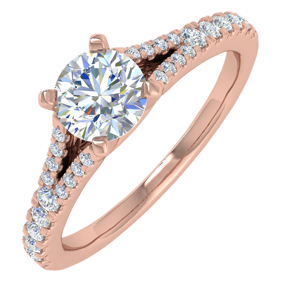 0.70 Carat Prong Set Solitaire Diamond Engagement Ring Band in 14K Rose Gold (Ring Size 6.25)