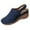 Navy, variant on Womens Sandals Comfortable Wedge Closed Toe Slip-on Leisure Hollow Slides Shoes for Spring Summer Casual Daily Holiday Beach