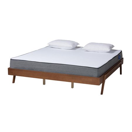 Baxton Studio Sarita Ash Walnut Finished Wood Queen Size Bed Frame