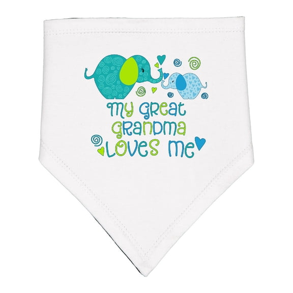 Inktastic My Great Grandma Loves Me Cute Elephants Baby Bandana Bib