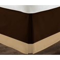 thumbnail image 3 of D.N.G. BEDDINGS 1 Piece Split Corner Two Tone Tailored Bed Skirt, Twin Size 10 Inch Deep Pocket, 800 Thread Count, 100% Egyptian Cotton, Solid Chocolate/Taupe Color., 3 of 3