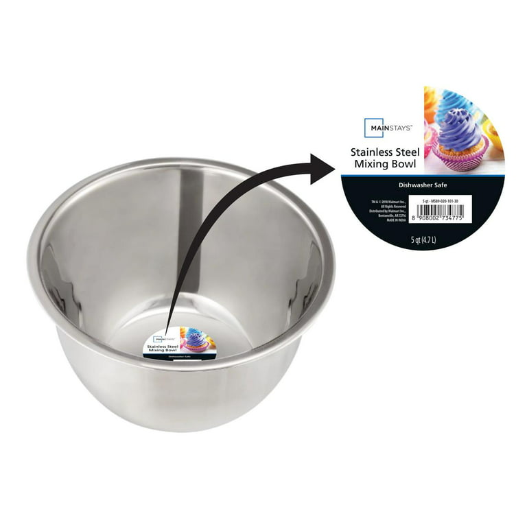 5 QT Deep German mixing Bowl Stainless Steel Dish Washer Safe – R & B Import