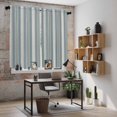 thumbnail image 6 of Blue Green Stripes Kitchen Curtains 63 Inch Length, Farmhouse Vertical Striped Vintage Tiers Curtains for Living Room Berdoom Bathroom, Light Filtering Drapes Window Treatment 2 Panels 42"Wx63"L, 6 of 9
