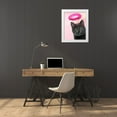 thumbnail image 3 of Fab Funky 20x24 White Modern Wood Framed Museum Art Print Titled - Black Cat With Pink Angel Halo, 3 of 4