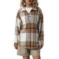 thumbnail image 1 of Chemise Surdimensionnée à Carreaux pour Femmes Veste Surchemise Manches Longues Décontractée Automne, 1 of 9