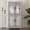 Light Gray, variant on Wooden Cabinets, Wooden Corner bar cabinet with 2 open storage shelves and 2 drawers, mirrored back sideboard cabinet, high feet/legs for easy cleaning, buffet cabinet BLACK, Living Room Cabinets