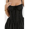 thumbnail image 6 of Eternatastic Women's Lace Mini Corset Dress Sleeveless Square Neck Bustier A-line Dresses, 6 of 8