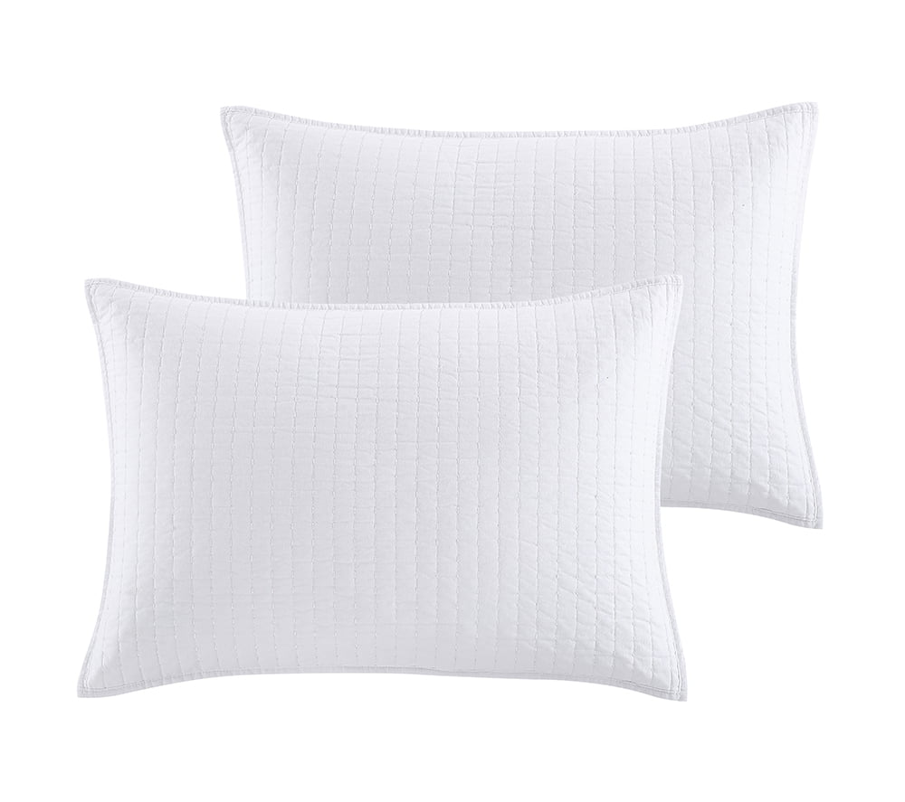 Single 100% Cotton Euro/Square Size Pillow Sham White Diamond Design 26x26 1 