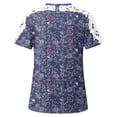 thumbnail image 4 of Blouses for Women, Women Printing Short Sleeve Round Neck Pullover Lace Tops Shirts Blouse, 4 of 5