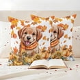 thumbnail image 3 of Dogs Thanksgiving Outdoor Waterproof Pillow Covers, Fall Maple Leaves Orange Pumpkins Decorative Square Throw Pillowcase Sofa Cushion Sham for Patio/Couch/Chair, 16"x16" 2 Pack, 3 of 8