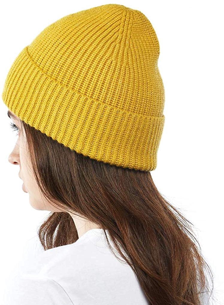 Wool Beanie with Lapel for Women 