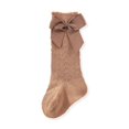 thumbnail image 1 of Calcetines hasta la rodilla de malla para bebé, medias finas de algodón peinado con lazo de princesa para niña recién nacida, primavera y verano, 1 of 4