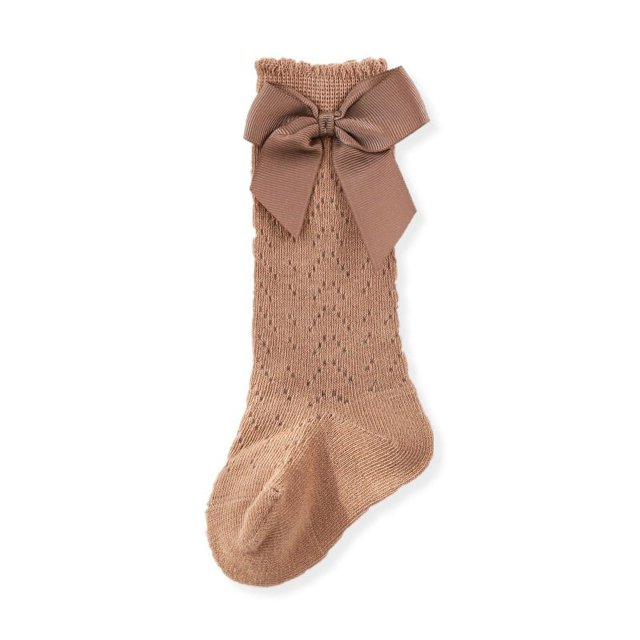 Calcetines hasta la rodilla de malla para bebé, medias finas de algodón peinado con lazo de princesa para niña recién nacida, primavera y verano