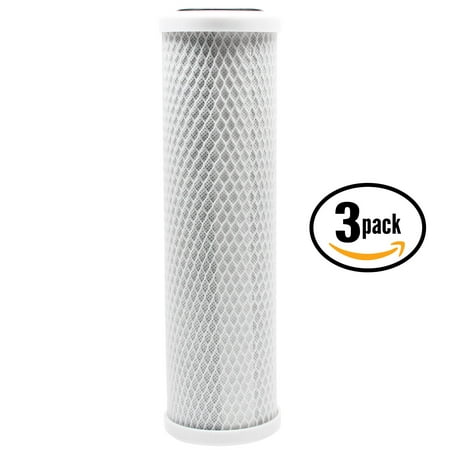 3-Pack Replacement iSpring CKC1C Activated Carbon Block Filter - Universal 10 inch Filter for iSpring 123Filter Portable Clear Single-Stage Countertop System #CKC1C - Denali Pure