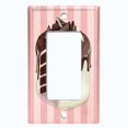 thumbnail image 5 of Metal Light Switch Plate Cover Chocolate Vanilla Cake Striped Wallpaper Pink CAK061, 5 of 13