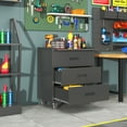 thumbnail image 2 of 3-Drawer Heavy-Duty Metal Tool Cabinet Tool Box Chest Storage with Wheels Mobile Rolling for Garage Workshop Office Storage,Steel Construction ,Black, 2 of 6